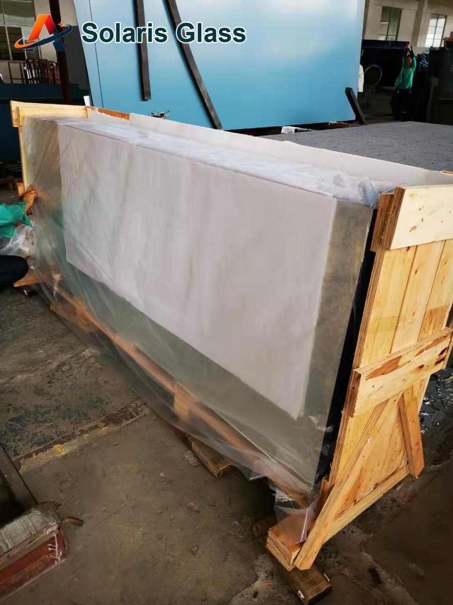 Protective wrapping applied to glass before crating